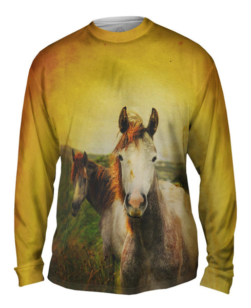Duo Paint Horses&nbsp;Mens Long Sleeve