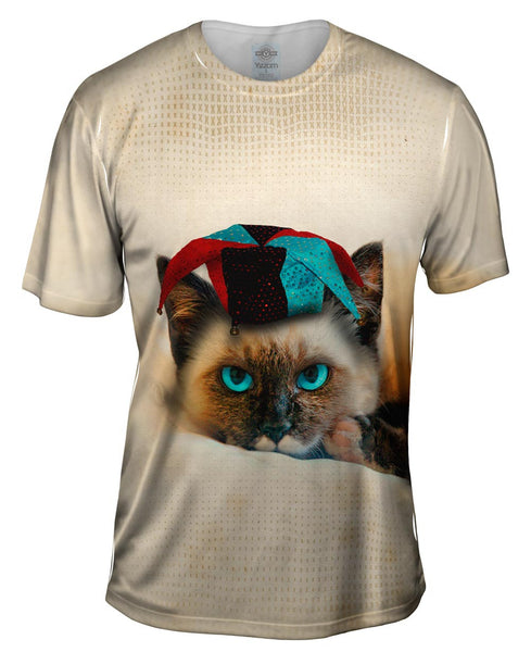 Siamese Party Cat Mens T-Shirt