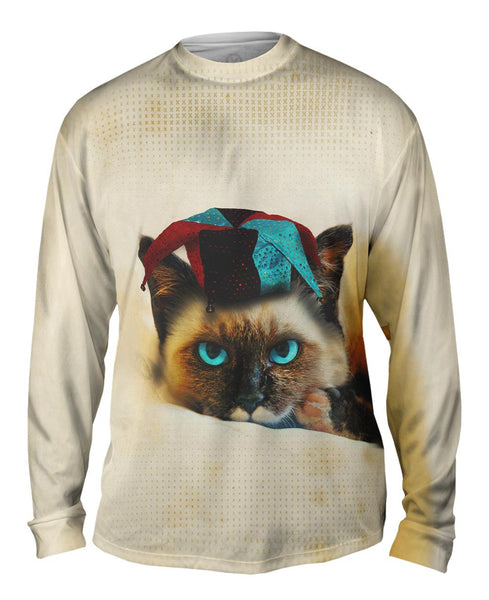 Siamese Party Cat Mens Long Sleeve