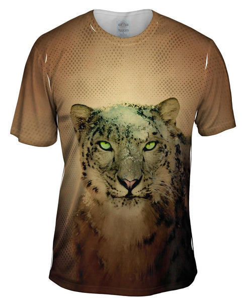 Snowy Snow Leopard Mens T-Shirt