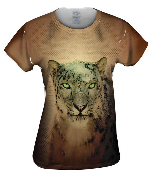 Snowy Snow Leopard Womens Top