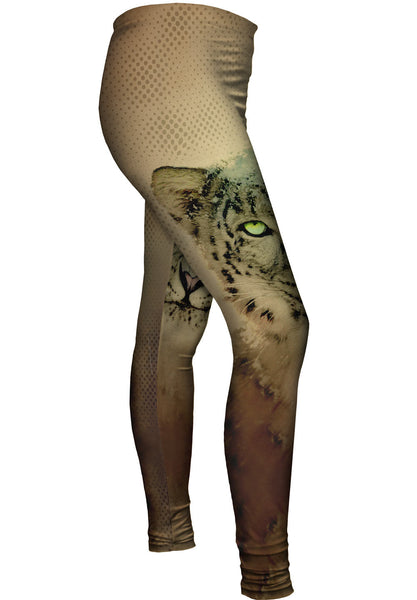 Snowy Snow Leopard&nbsp;Womens Leggings