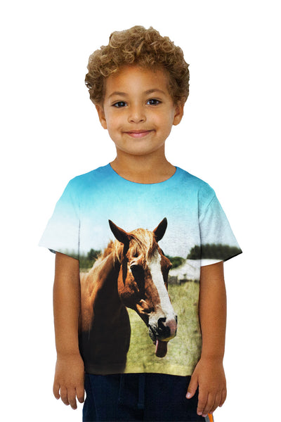 Kids Funny Tongue Horse&nbsp;Kids T-Shirt