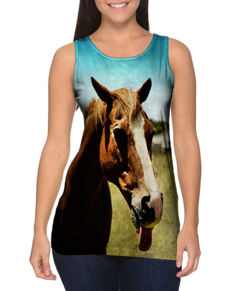 Funny Tongue Horse&nbsp;Womens Tank Top