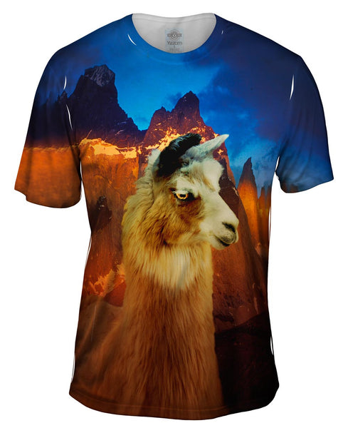 Andes Llama Sunset Mens T-Shirt