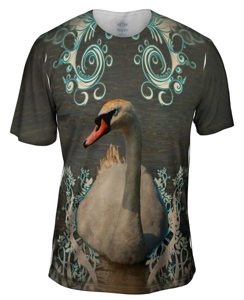 Swirl Swan Mens T-Shirt