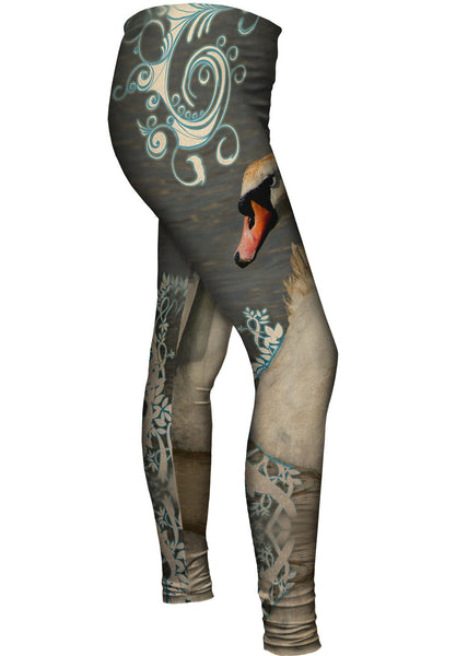 Swirl Swan&nbsp;Womens Leggings