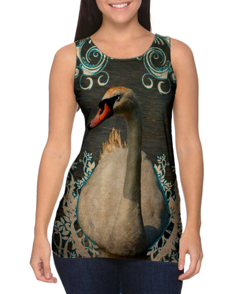 Swirl Swan&nbsp;Womens Tank Top