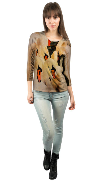 Swan Gathering&nbsp;Womens 3/4 Sleeve