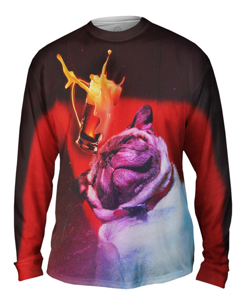 Beer Sleepy Pug&nbsp;Mens Long Sleeve