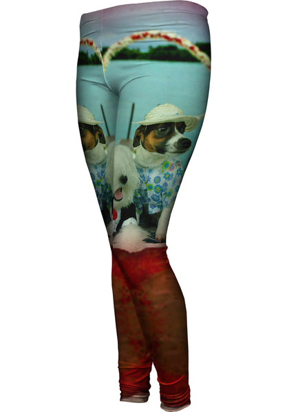 Beach Wedding Dogs&nbsp;Womens Leggings