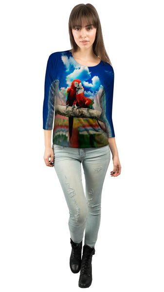 Love Kiss Macaw&nbsp;Womens 3/4 Sleeve