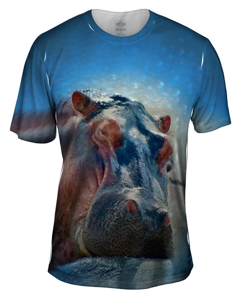 Sleepy Hippo Mens T-Shirt
