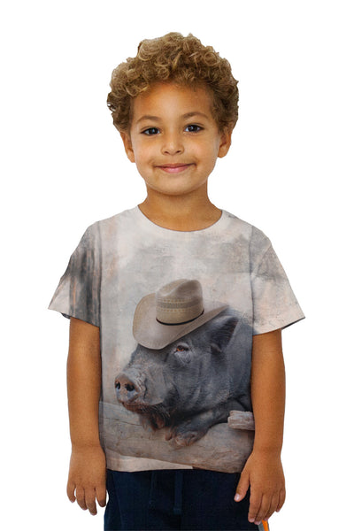 Kids Cowboy Saloon Pig&nbsp;Kids T-Shirt