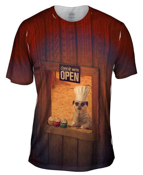 Cupcake Baker Meercat Mens T-Shirt