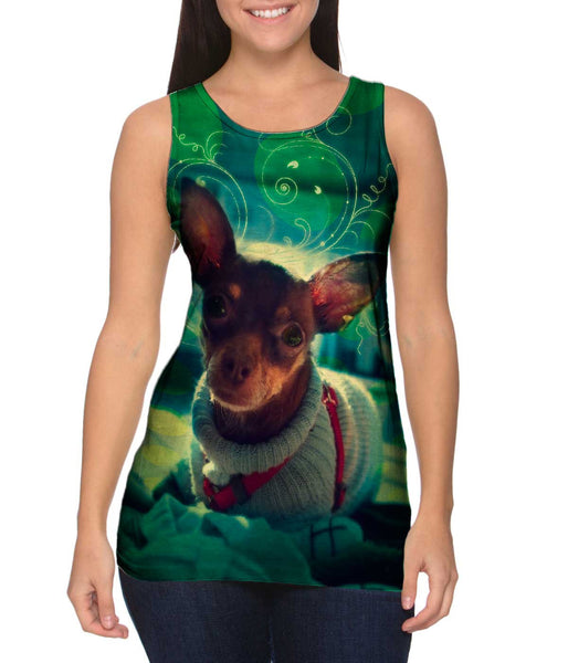 Cute Chihuahua Sweater Dog&nbsp;Womens Tank Top