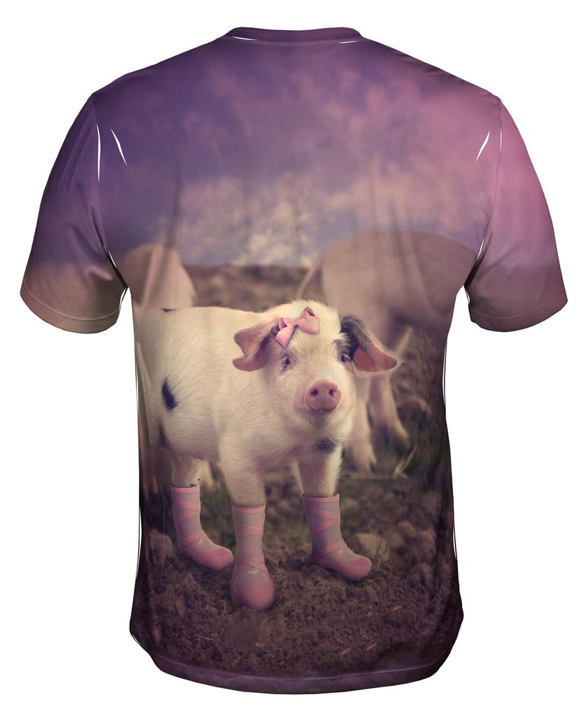 Little Miss Pig Boots Mens T-Shirt | Yizzam