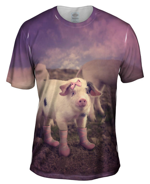 Little Miss Pig Boots Mens T-Shirt | Yizzam