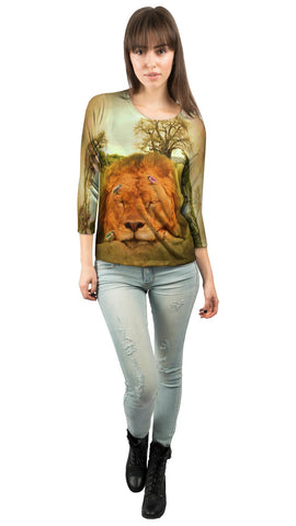 Sleeping Lion And Birds