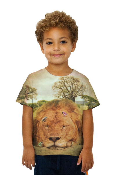 Kids Sleeping Lion And Birds&nbsp;Kids T-Shirt