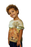 Kids Sleeping Lion And Birds