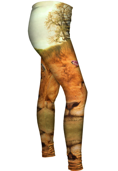Sleeping Lion And Birds&nbsp;Womens Leggings