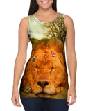 Sleeping Lion And Birds