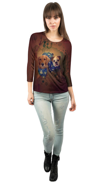 Twin Dogs Pajamas&nbsp;Womens 3/4 Sleeve
