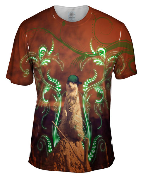 Bling Rapper Meercat Mens T-Shirt