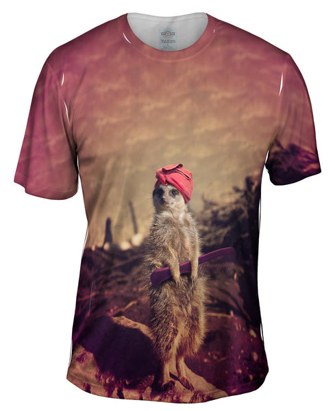Bad Hair Day Meercat Mens T-Shirt
