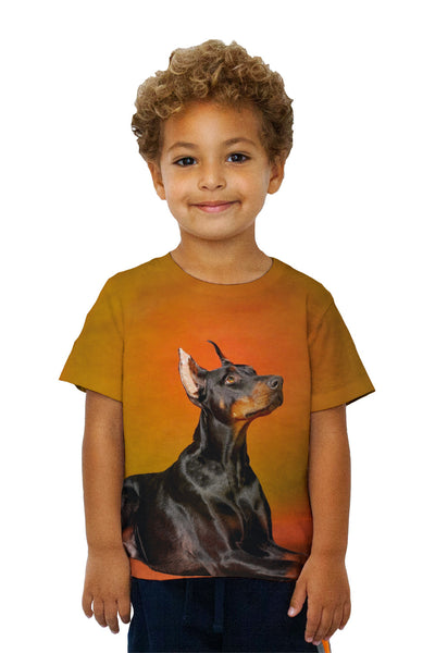 Kids Doberman Pinscher Rouge Kids T-Shirt