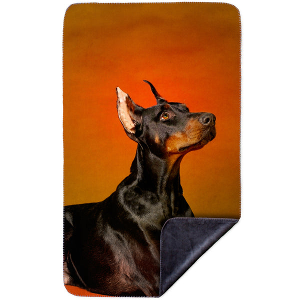 Doberman Pinscher Rouge MicroMink(Whip Stitched) Grey
