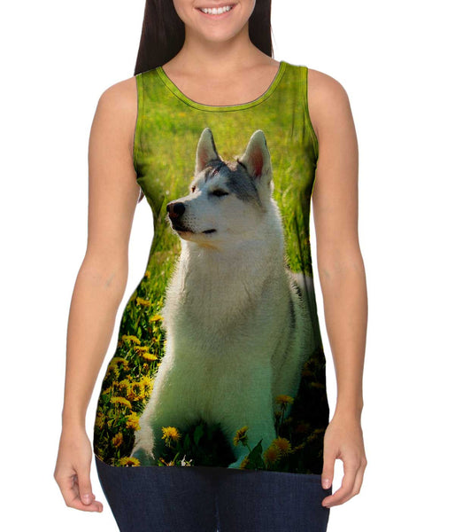Siberian Husky Fields&nbsp;Womens Tank Top