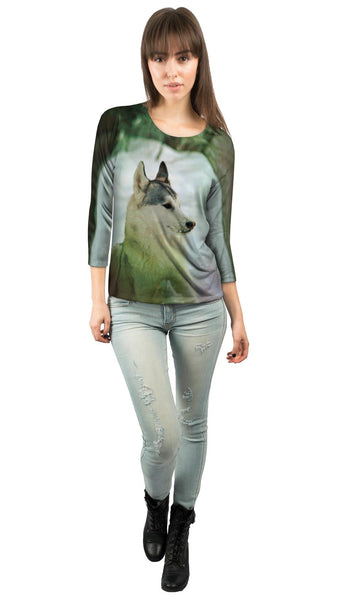 Siberian Husky Snow&nbsp;Womens 3/4 Sleeve
