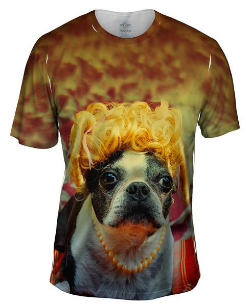 Wig Pug Mens T-Shirt