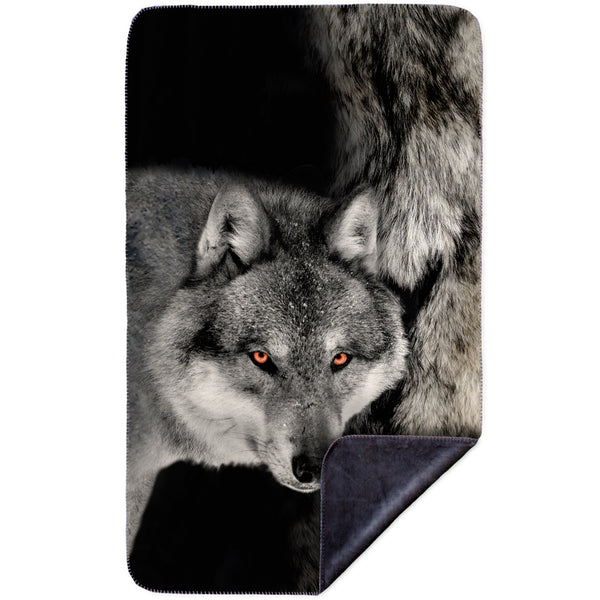 Gray Wolf Half Skin&nbsp;MicroMink(Whip Stitched) Grey