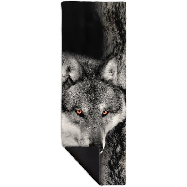Gray Wolf Half Skin Yoga Mat