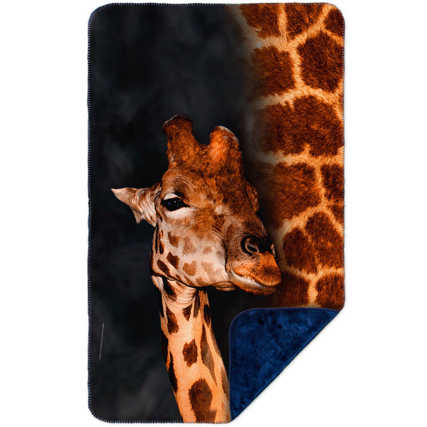 Giraffe Half Skin MicroMink(Whip Stitched) Navy
