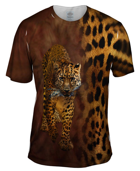 Leopard Half Skin Mens T-Shirt