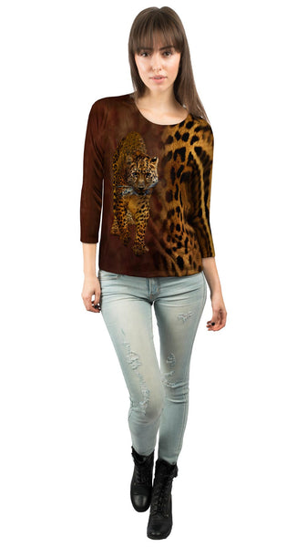 Leopard Half Skin&nbsp;Womens 3/4 Sleeve