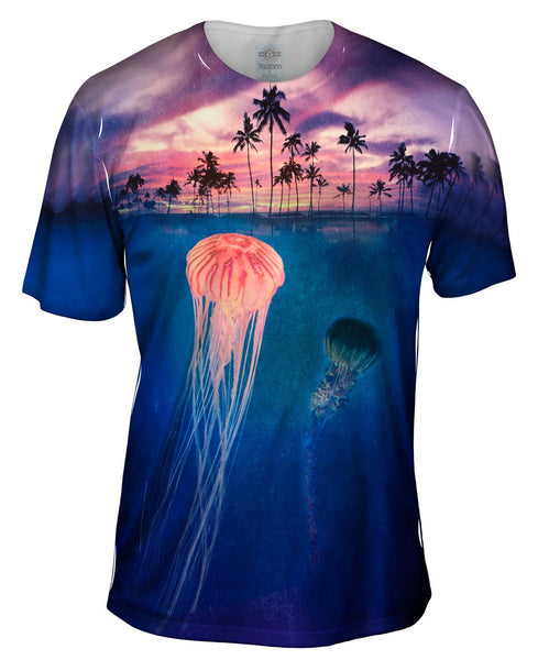 Jellyfish Sky Palm Tree Mens T-Shirt
