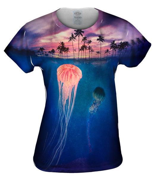 Jellyfish Sky Palm Tree Womens Top