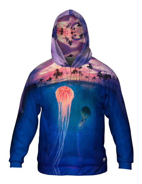 Jellyfish Sky Palm Tree Mens Hoodie Sweater
