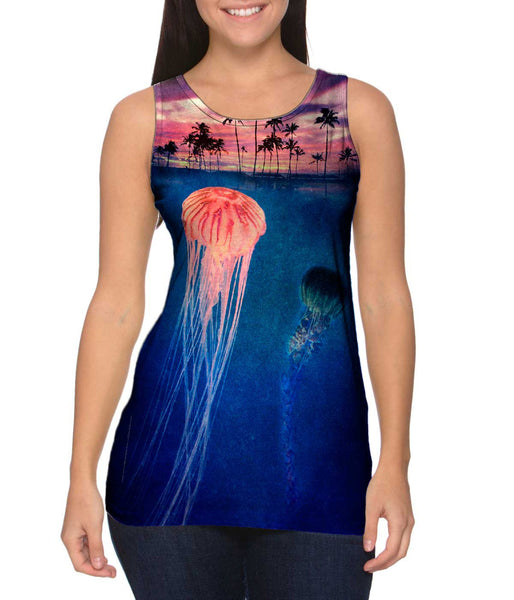 Jellyfish Sky Palm Tree&nbsp;Womens Tank Top