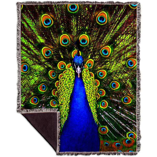 Peacock Woven Tapestry Throw