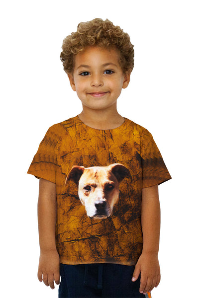 Kids Brown Doggy Face Kids T-Shirt