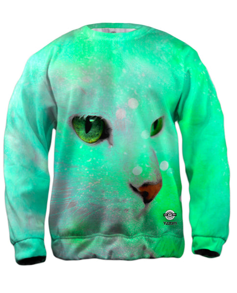 Psychedelic Kitty Close Up Mens Sweatshirt