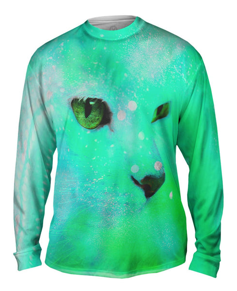 Psychedelic Kitty Close Up Mens Long Sleeve