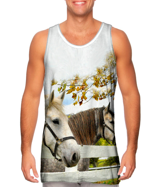 Horses At Fence&nbsp;Mens Tank Top