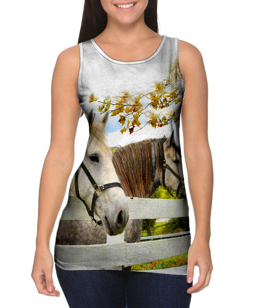 Horses At Fence&nbsp;Womens Tank Top